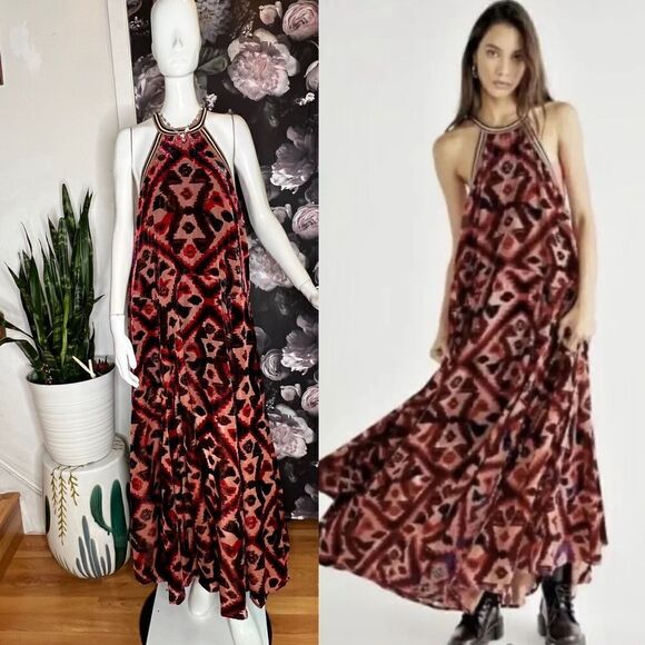 New FREE PEOPLE
Micah Maxi Dress - Rust Combo - Picture 1 of 8